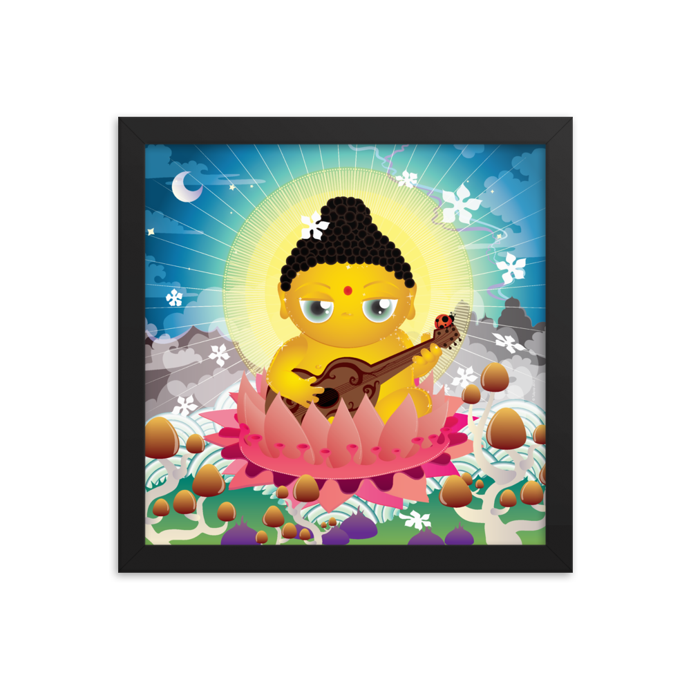 Poster vintage del Buddha incorniciato