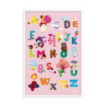 Framed Pink ABC poster