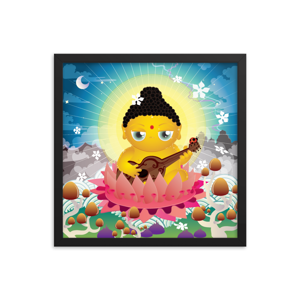 Poster vintage del Buddha incorniciato