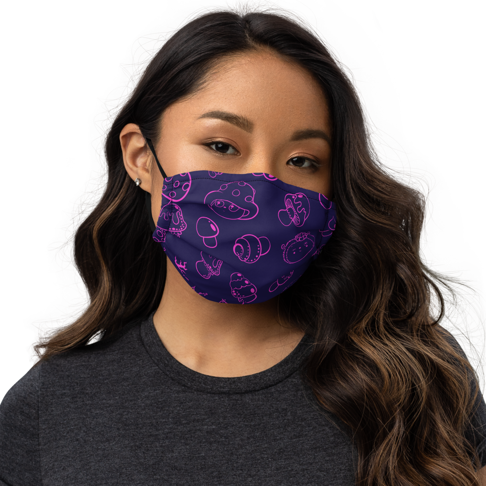 Blue Face Mask with Pattern