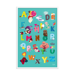 Framed ABC Turquoise poster