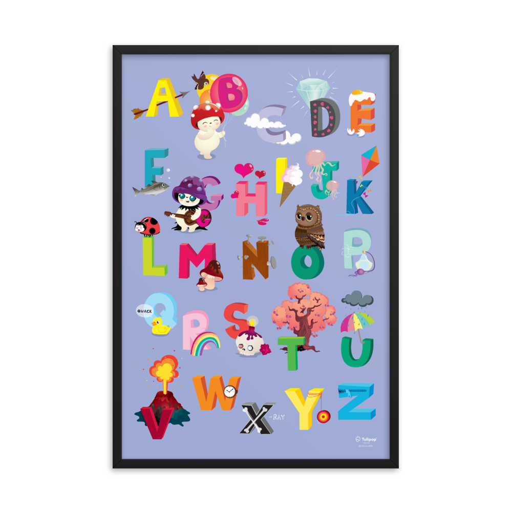 Poster ABC viola incorniciato