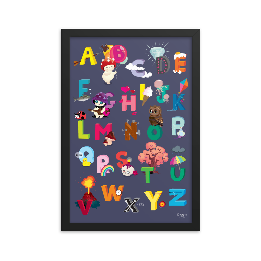 Poster ABC Grey incorniciato