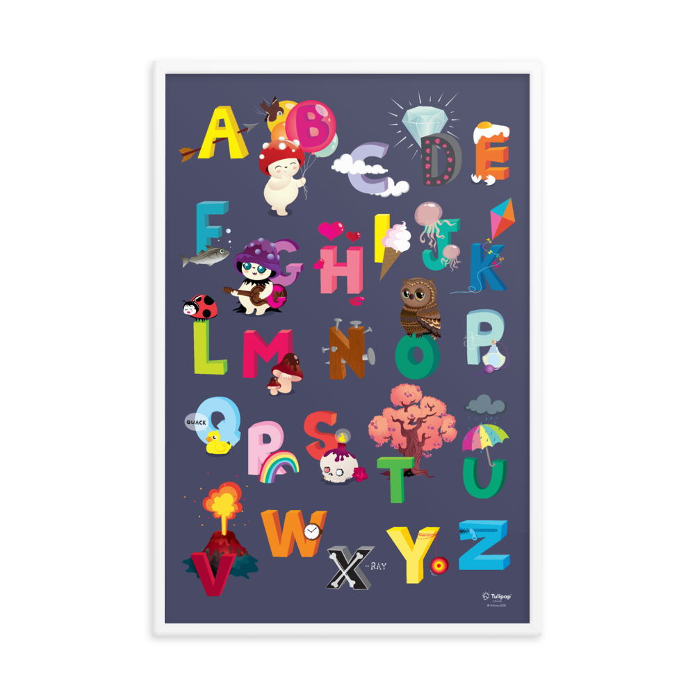 Poster ABC Grey incorniciato