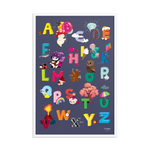 Framed ABC Grey poster