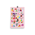 Icelandic ABC Poster Pink