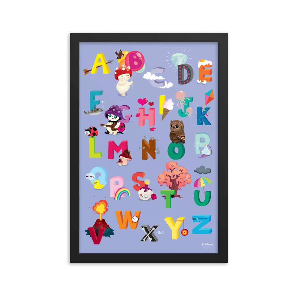 Poster ABC viola incorniciato
