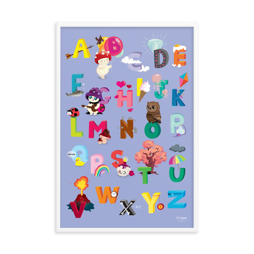 Poster ABC viola incorniciato