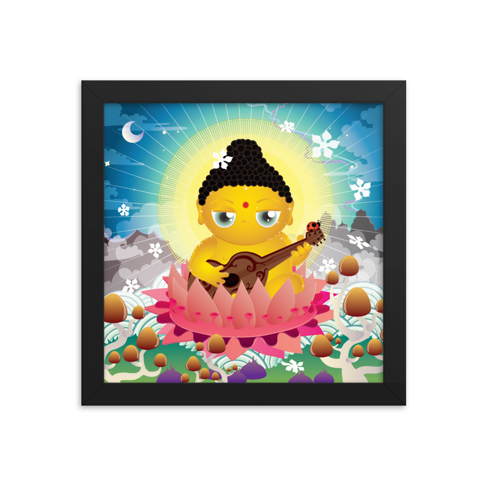 Poster vintage del Buddha incorniciato