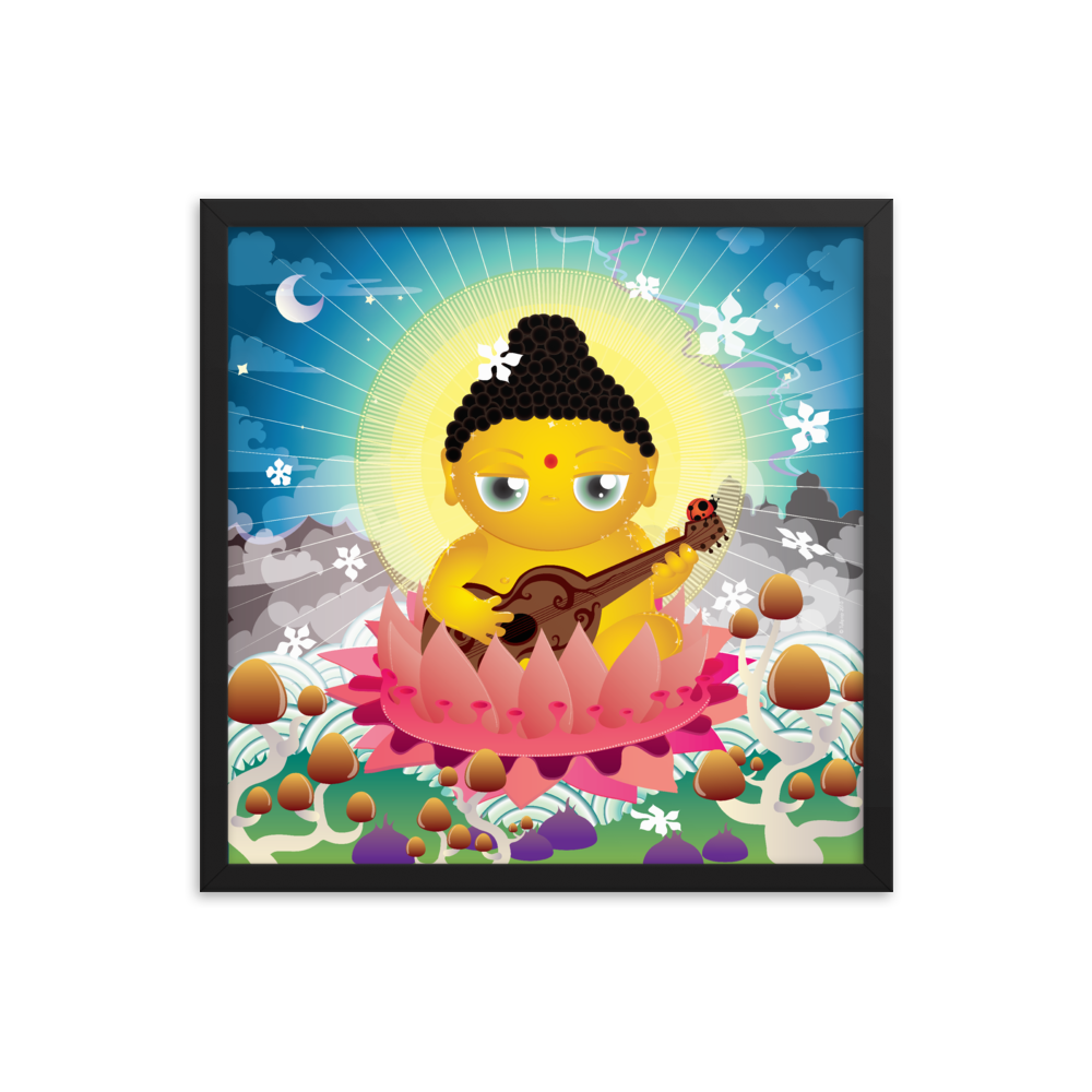 Poster vintage del Buddha incorniciato