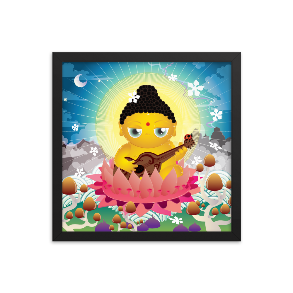 Poster vintage del Buddha incorniciato