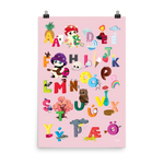 Icelandic ABC Poster Pink