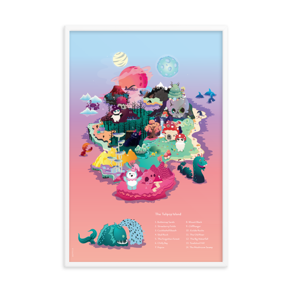 Poster incorniciato di Tulipop Island