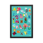 Framed ABC Turquoise poster