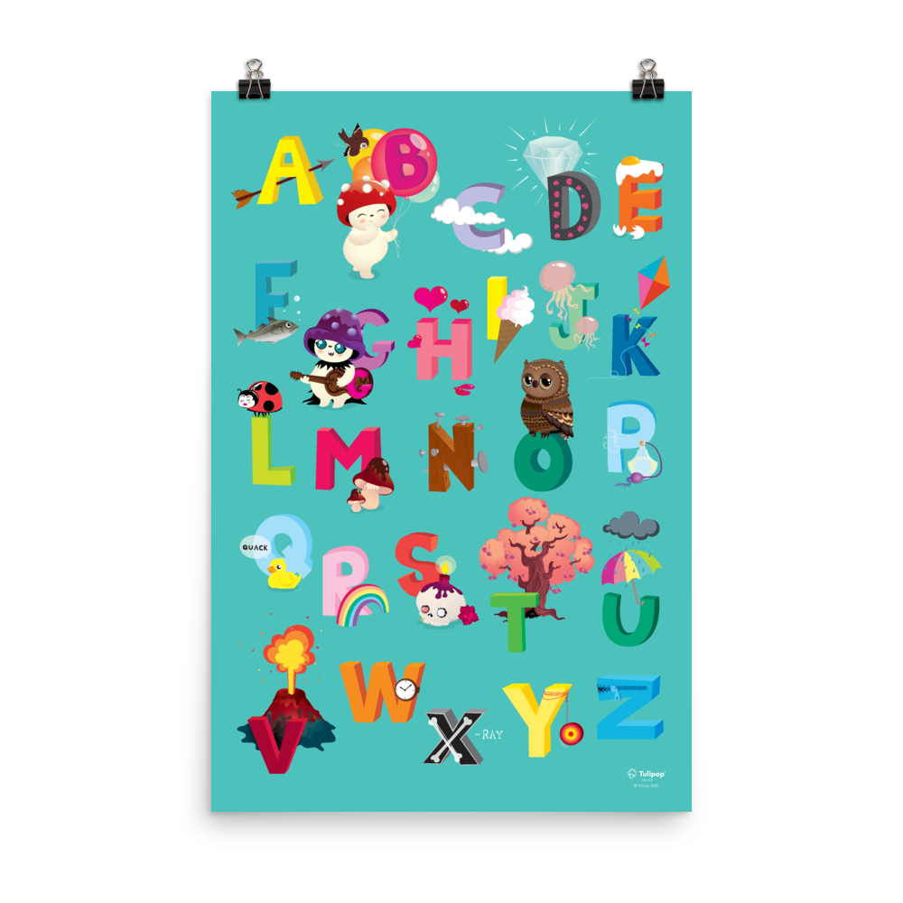 ABC Turquoise Poster