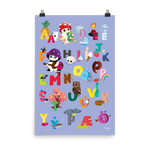 Icelandic ABC Poster Purple