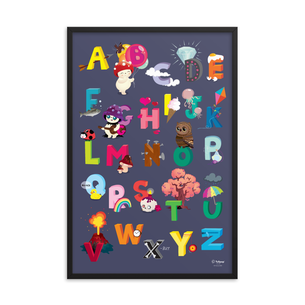 Poster ABC Grey incorniciato