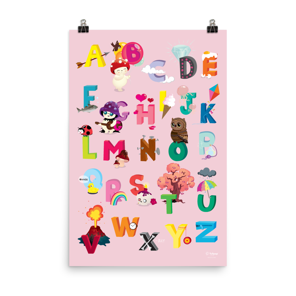 ABC Pink Poster