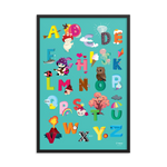 Framed ABC Turquoise poster