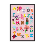 Framed Pink ABC poster