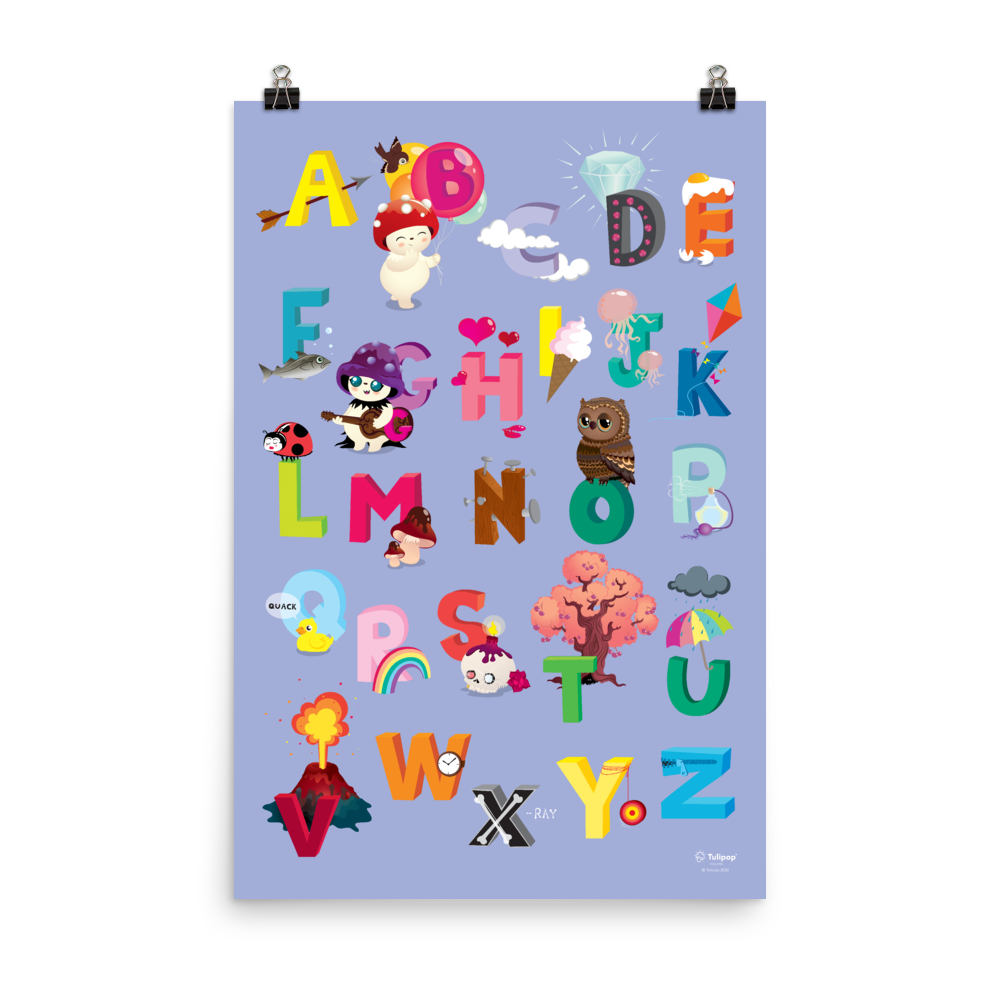 ABC Purple Poster