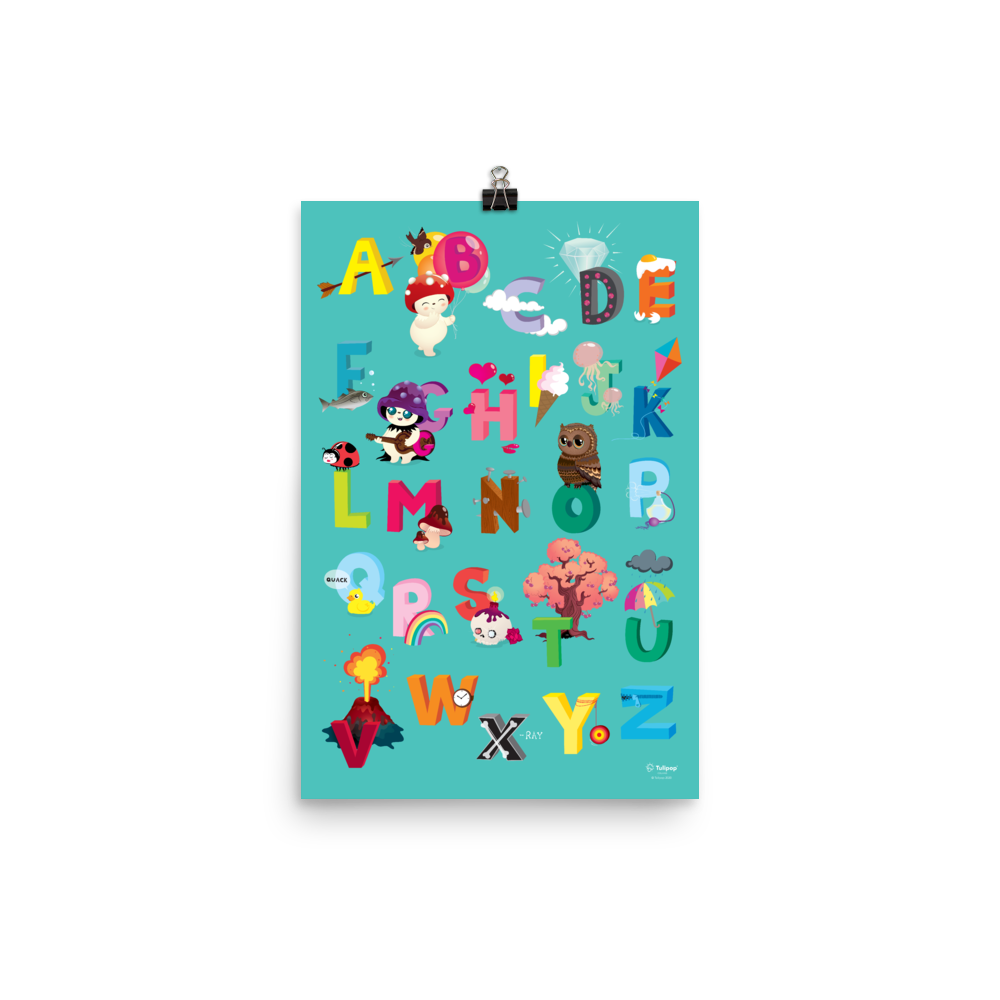 ABC Turquoise Poster